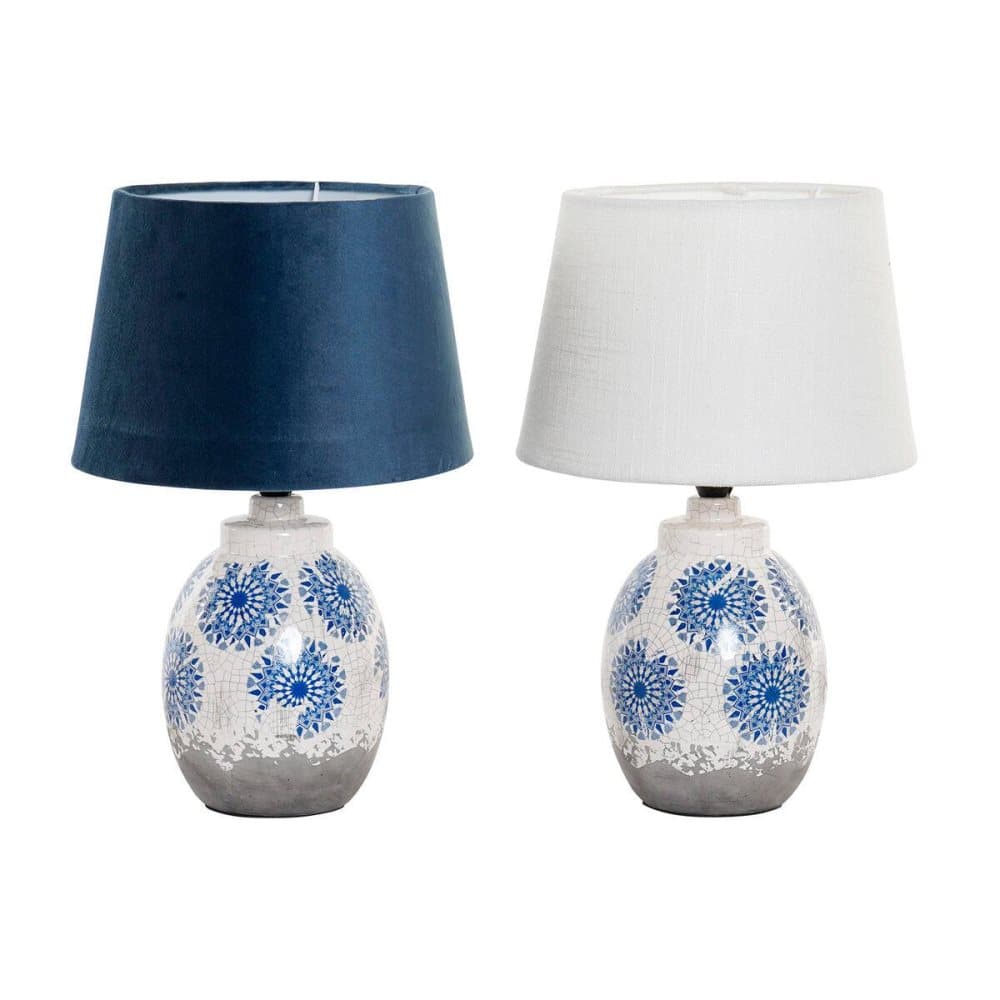 Desk lamp DKD Home Decor Black Blue White Dark grey Oriental (2 Units) (24 x 24 x 37 cm)