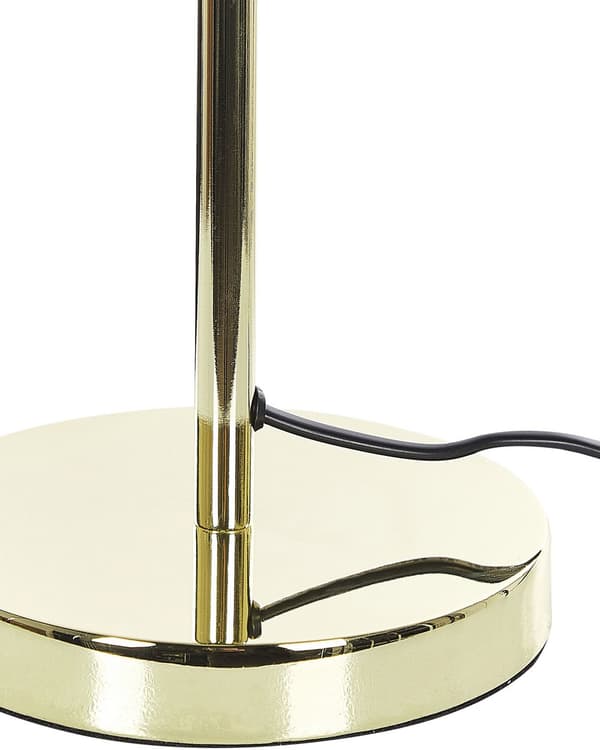 Bordlampe sort og guld metal accent base med sort stof skærm