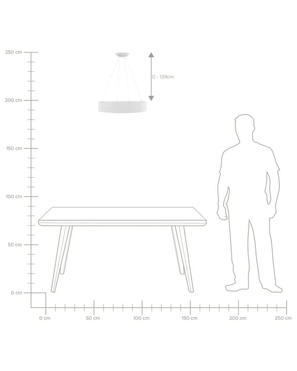 Kattovalaisin roikkuva valkoinen metallia integroitu LED-valo rengas 60 cm moderni tyyli