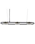 Pikkukuva 1 / 10: Roikkuva kattovalaisin musta/kupari metallia 3 LED-polttimoa moderni tyyli