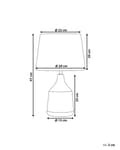 Miniatyrbillede 3 af 10: Bordlampe brun keramik 47 cm med beige lampeskærm geometrisk mønster sengelampe stue soveværelse belysning retrostil