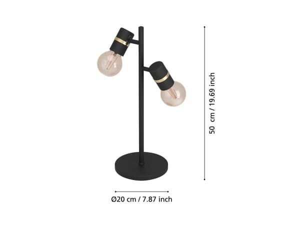 EGLO LURONE BORD 2XE27 H500 SORT