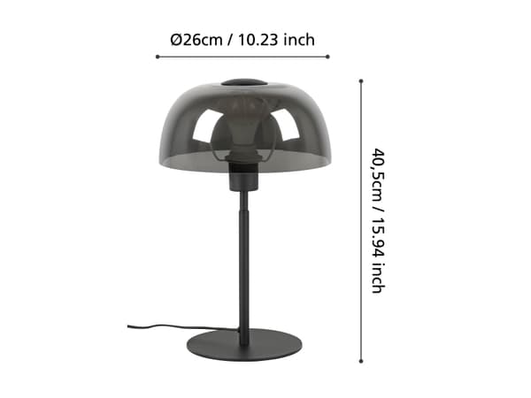 EGLO 900141, Svart, Transparent, Glas, Stål, Sovrum, Matsal, Vardagsrum, Svart, IP20, II