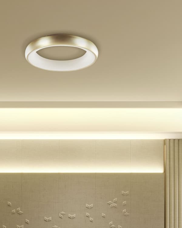 Loftslampe Guld Syntetisk Stål Integreret LED-lys Rund form Dekorativ Moderne Belysning