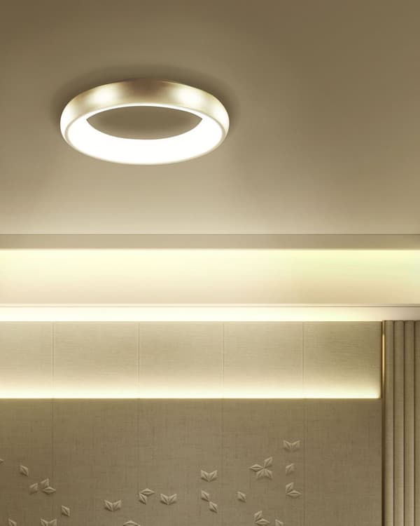 Loftslampe Guld Syntetisk Stål Integreret LED-lys Rund form Dekorativ Moderne Belysning