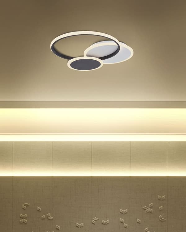 Loftslampe Sort og hvid Aluminium Akryl Integreret LED-lys Rund Form Dekorativ Moderne Glamour-belysning