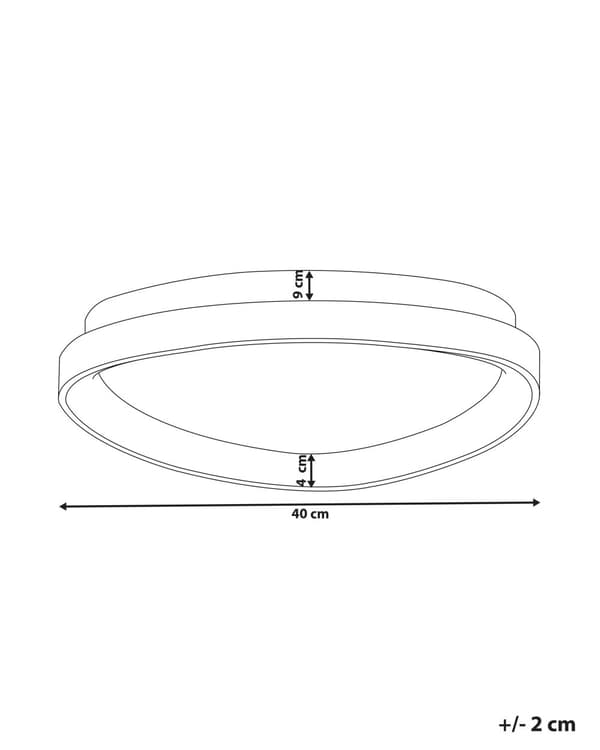Loftlampe Sort Stål Akryl ø 40 cm Dekorativ Flad Plafond Lampe med Integreret LED Trekantform Smart Moderne Belysning til Køkken Entré Design