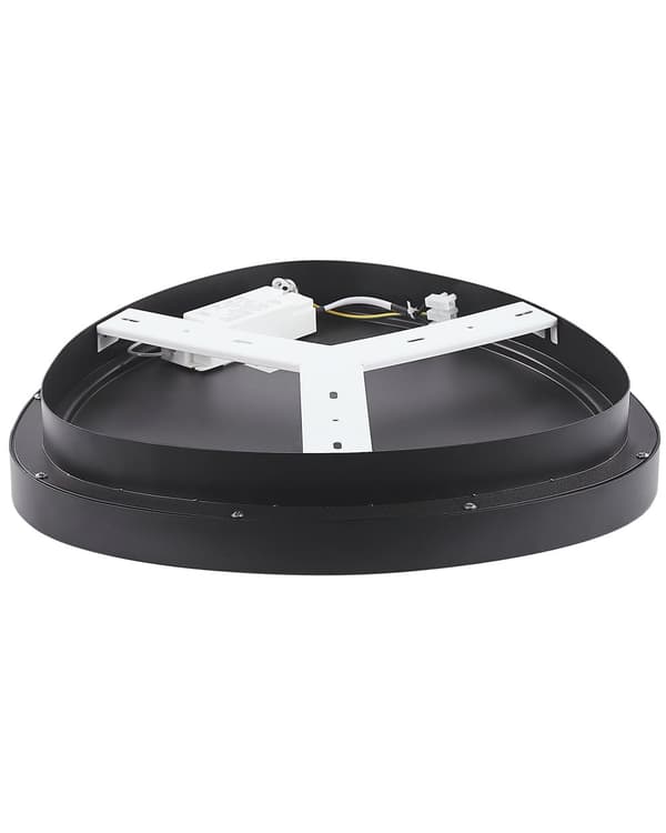 Loftlampe Sort Stål Akryl ø 40 cm Dekorativ Flad Plafond Lampe med Integreret LED Trekantform Smart Moderne Belysning til Køkken Entré Design