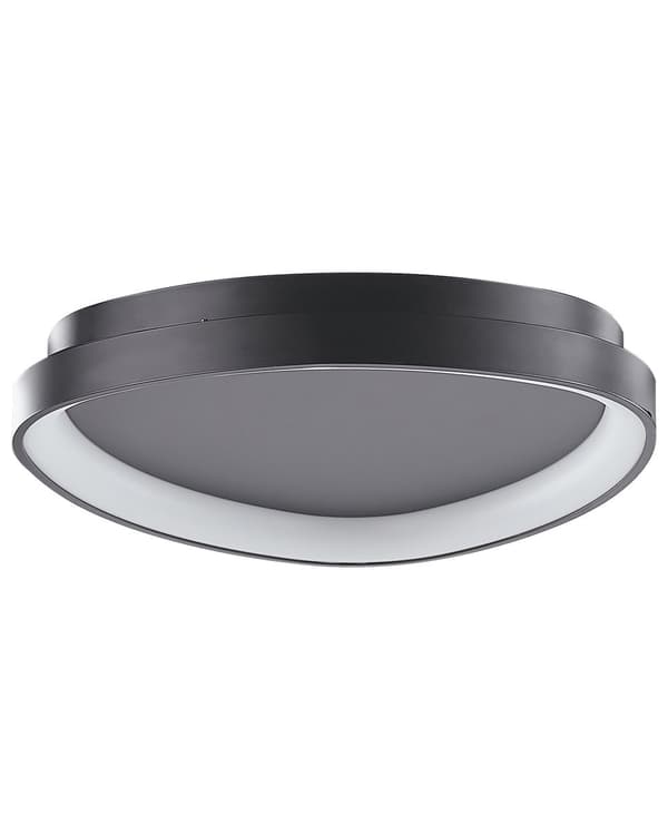 Loftlampe Sort Stål Akryl ø 40 cm Dekorativ Flad Plafond Lampe med Integreret LED Trekantform Smart Moderne Belysning til Køkken Entré Design