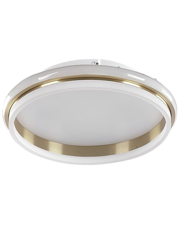 LED loftslampe guld metal 42 cm plafond rand skærm akryl opal LED belysning