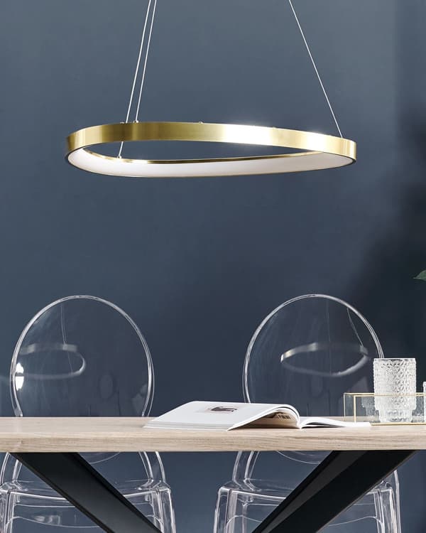 Pendel Guld Metal Integreret LED Lys Nyhed Rund Form Hængende Moderne Glamourøs Belysning