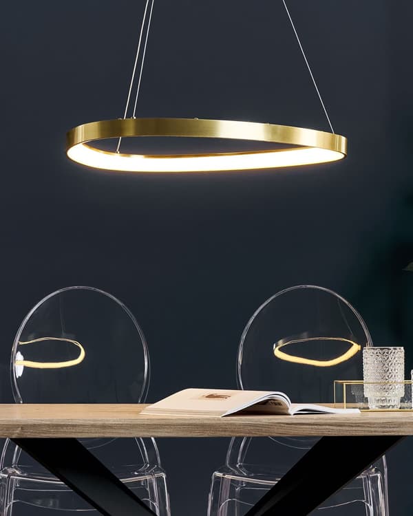 Pendel Guld Metal Integreret LED Lys Nyhed Rund Form Hængende Moderne Glamourøs Belysning