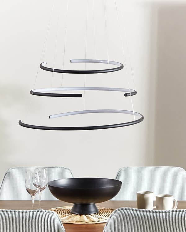 Pendel Sort Aluminium Stål Integreret LED Lys Nyhed Justerbar Form Hængende Moderne Industriel Belysning