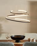 Miniatyrbillede 5 af 11: Pendel Sort Aluminium Stål Integreret LED Lys Nyhed Justerbar Form Hængende Moderne Industriel Belysning