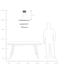 Miniatyrbillede 10 af 11: Pendel Sort Aluminium Stål Integreret LED Lys Nyhed Justerbar Form Hængende Moderne Industriel Belysning