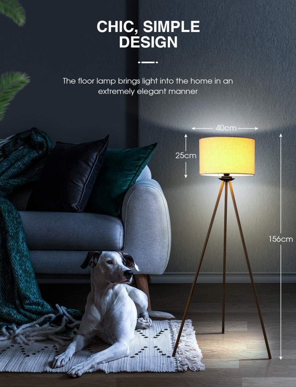 Stående golvlampa Vardagsrum | Hörnlampa | 3 Poots | Led