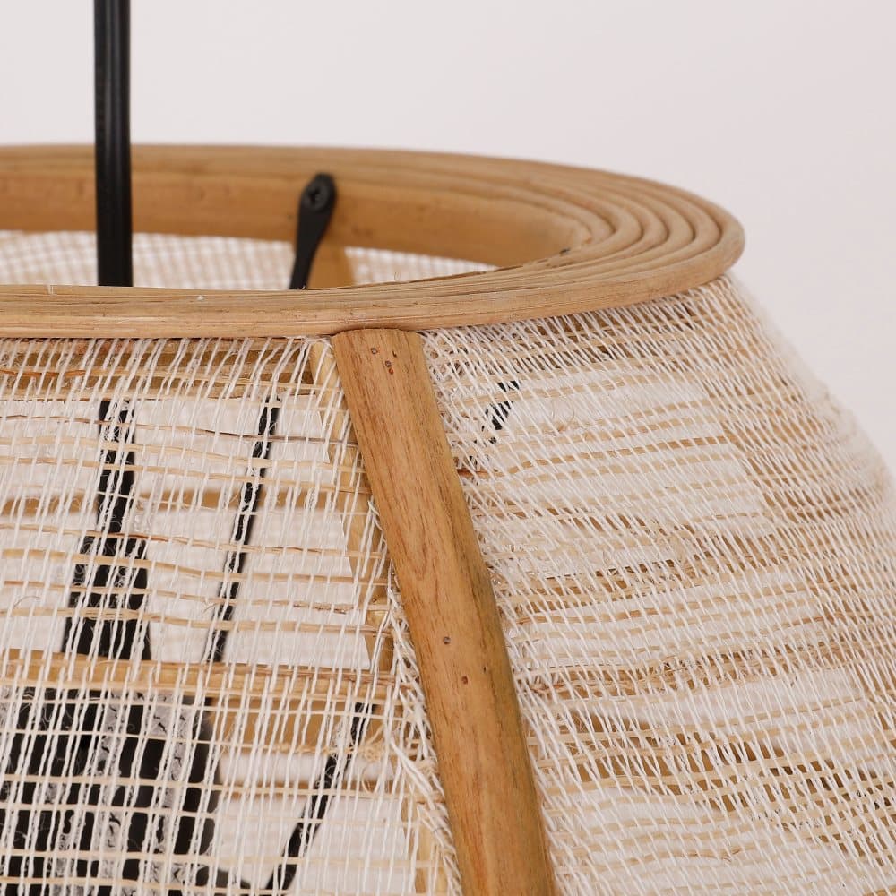 Mica Decorations Pella Taklampa - Ø58 x Ø32,5 cm - Linne - Beige