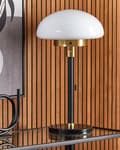 Miniatyrbillede 4 af 10: Bordlampe Sort Guld Hvid Glas metal 55 cm Lampeskærm Halvkugle Sengelampe Mat Stue Soveværelse Klassisk Stil