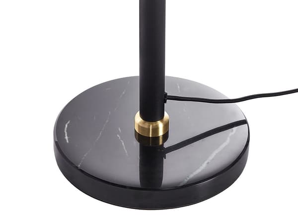 Bordlampe Sort Guld Hvid Glas metal 55 cm Lampeskærm Halvkugle Sengelampe Mat Stue Soveværelse Klassisk Stil