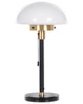 Miniatyrbillede 1 af 10: Bordlampe Sort Guld Hvid Glas metal 55 cm Lampeskærm Halvkugle Sengelampe Mat Stue Soveværelse Klassisk Stil