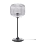 Miniatyrbillede 7 af 11: Bordlampe sort grå metalglas 50 cm lampeskærm kugle sengelampe mat stue soveværelse klassisk