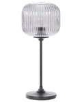 Miniatyrbillede 1 af 11: Bordlampe sort grå metalglas 50 cm lampeskærm kugle sengelampe mat stue soveværelse klassisk