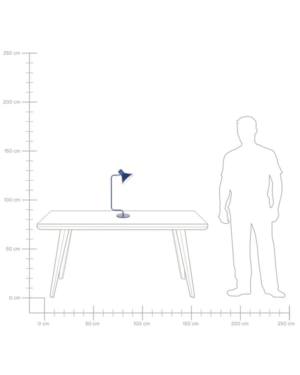 Bordlampe Mørkeblå Metal 51 cm Kontorlampe med Kegleformet Justerbar Lampeskærm Design Skrivebordslampe til Soveværelse Moderne Tilbehør