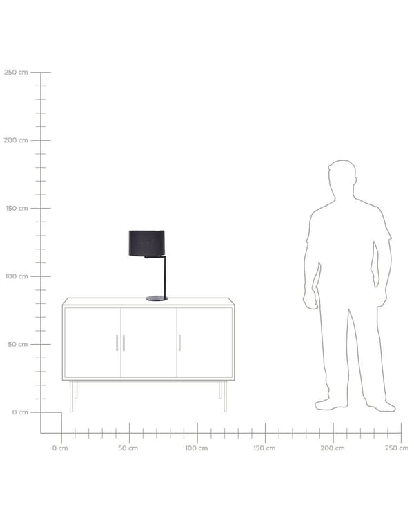 Pöytävalaisin musta metallia polyesteriä 49 cm makuuhuone olohuone moderni tyyli