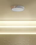 Miniatyrbillede 4 af 9: Loftslampe Grå med Lyst Træ Stål Akryl Integreret LED Lys Rund Form Dekorativ Moderne Belysning