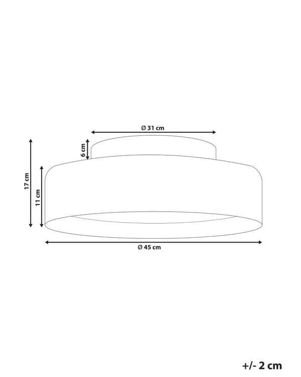 Loftslampe Sort Stål og Akryl ø 45 x 17 cm Dekorativ Rund Plafond Lampe med Integreret LED-lys Form Moderne Belysning Stue Entré Tilbehør