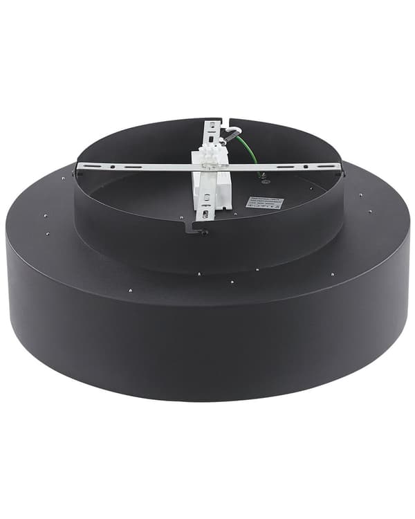 Loftslampe Sort Stål og Akryl ø 45 x 17 cm Dekorativ Rund Plafond Lampe med Integreret LED-lys Form Moderne Belysning Stue Entré Tilbehør