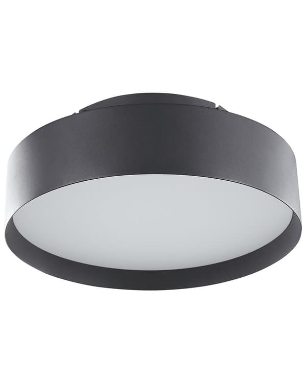 Loftslampe Sort Stål og Akryl ø 45 x 17 cm Dekorativ Rund Plafond Lampe med Integreret LED-lys Form Moderne Belysning Stue Entré Tilbehør