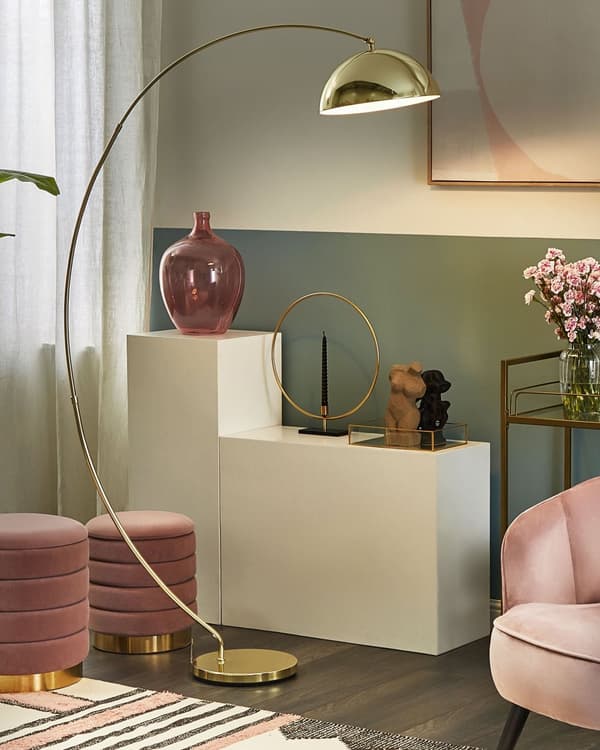Gulvlampe Guld Metal 188 cm Buet Ben Krom Stue Værelse Moderne Stil