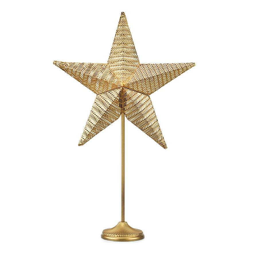 Julstjärna på fot Rustic Guld