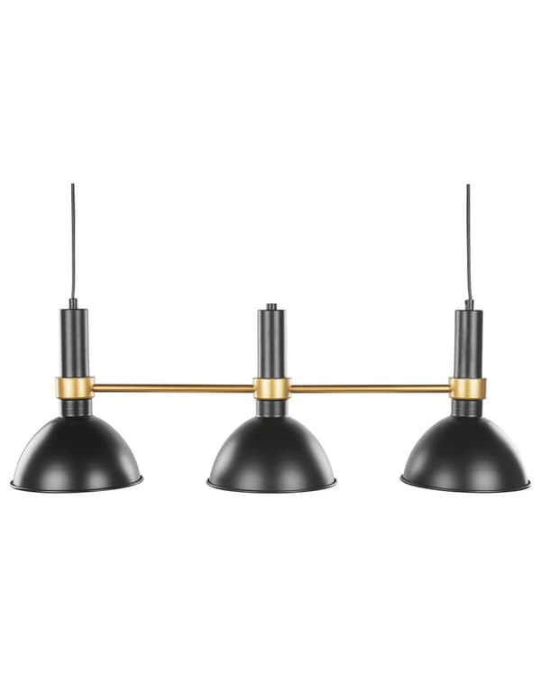 Hængelampe Sort Guld Metal 107 cm Runde skærme Retro Traditionelt Design Spisestue Stue