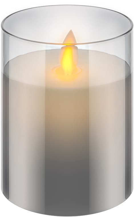 Goobay LED ekte vokslys i glass, 7,5 x 10 cm
