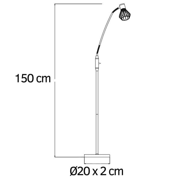 Golvlampa i koppar Industriell - Allison