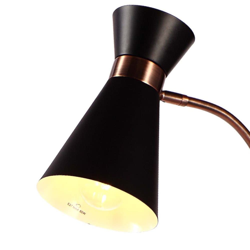 Golvlampa svart med guld - Alyssa