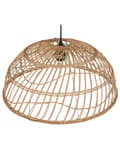 Miniatyrbillede 5 af 8: Pendel Lampe Natur Beige Rattan ø 51 x 123 cm Dekorativ Hængelampe Halvrund Lampeskærm til Køkken Tilbehør over Spisebord Energi Efficient