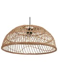 Miniatyrbillede 6 af 8: Pendel Lampe Natur Beige Rattan ø 51 x 123 cm Dekorativ Hængelampe Halvrund Lampeskærm til Køkken Tilbehør over Spisebord Energi Efficient