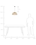 Miniatyrbillede 8 af 8: Pendel Lampe Natur Beige Rattan ø 51 x 123 cm Dekorativ Hængelampe Halvrund Lampeskærm til Køkken Tilbehør over Spisebord Energi Efficient