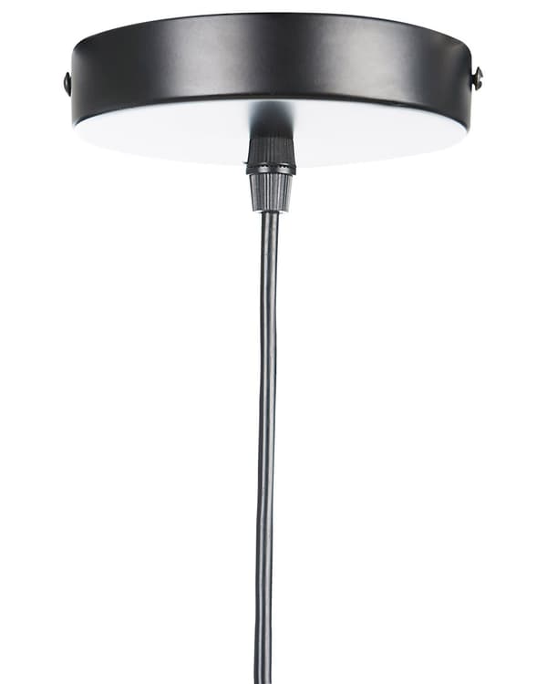 Pendel Lampe Bambus Lyst Træ Sort Jern 133 x 23 cm Dekorativ Oval Boho Skærm Belysning Spisebordslampe Stue og Køkken Indretning Design