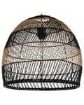 Miniatyrbillede 6 af 10: Pendel Lampe Naturlig Beige og Sort Rattan 40 x 45 x 45 Rund Fuglebur Skærm Boho Belysning Dekor Tilbehør i Stue Entré Værelse Indretning