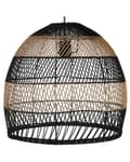 Miniatyrbillede 7 af 10: Pendel Lampe Naturlig Beige og Sort Rattan 40 x 45 x 45 Rund Fuglebur Skærm Boho Belysning Dekor Tilbehør i Stue Entré Værelse Indretning