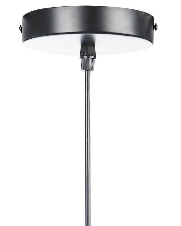 Pendel Lampe Naturlig Beige og Sort Rattan 40 x 45 x 45 Rund Fuglebur Skærm Boho Belysning Dekor Tilbehør i Stue Entré Værelse Indretning