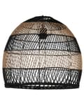 Miniatyrbillede 1 af 10: Pendel Lampe Naturlig Beige og Sort Rattan 40 x 45 x 45 Rund Fuglebur Skærm Boho Belysning Dekor Tilbehør i Stue Entré Værelse Indretning