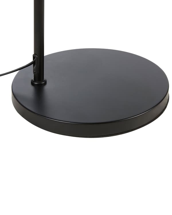 Gulvlampe Træ Naturlig Beige Rattan Skærm Sort Jern 165 cm Boho Belysning Høj Buet Stander Stue Optimal Energi Efficient Indretning Tilbehør
