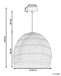 Pikkukuva 3 / 10: Riippuvalaisin luonnollinen/musta 45 x 130 x 45 cm rottinki PVC rauta pyöreä avonainen max 40W