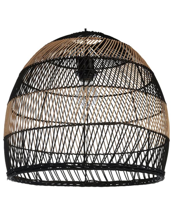 Riippuvalaisin luonnollinen/musta 45 x 130 x 45 cm rottinki PVC rauta pyöreä avonainen max 40W