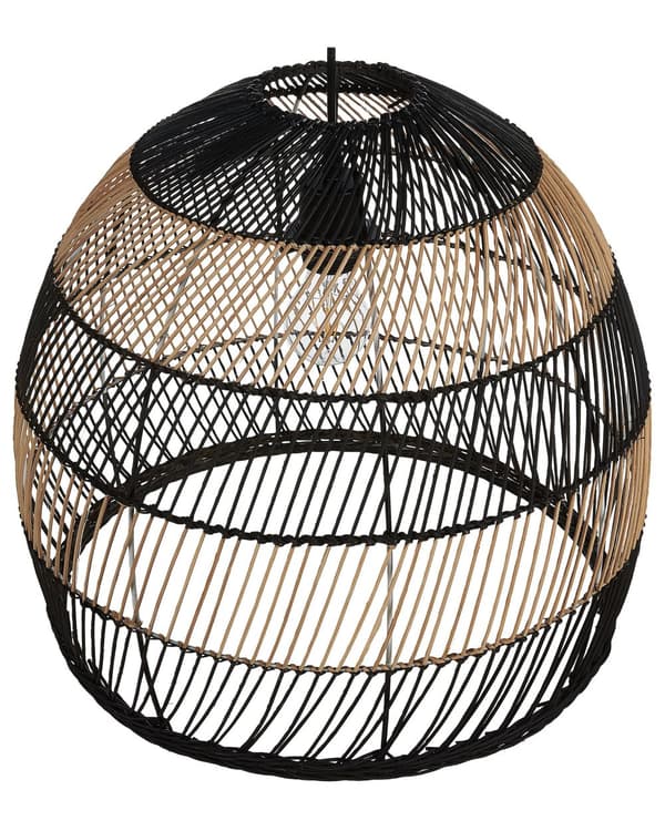 Riippuvalaisin luonnollinen/musta 45 x 130 x 45 cm rottinki PVC rauta pyöreä avonainen max 40W